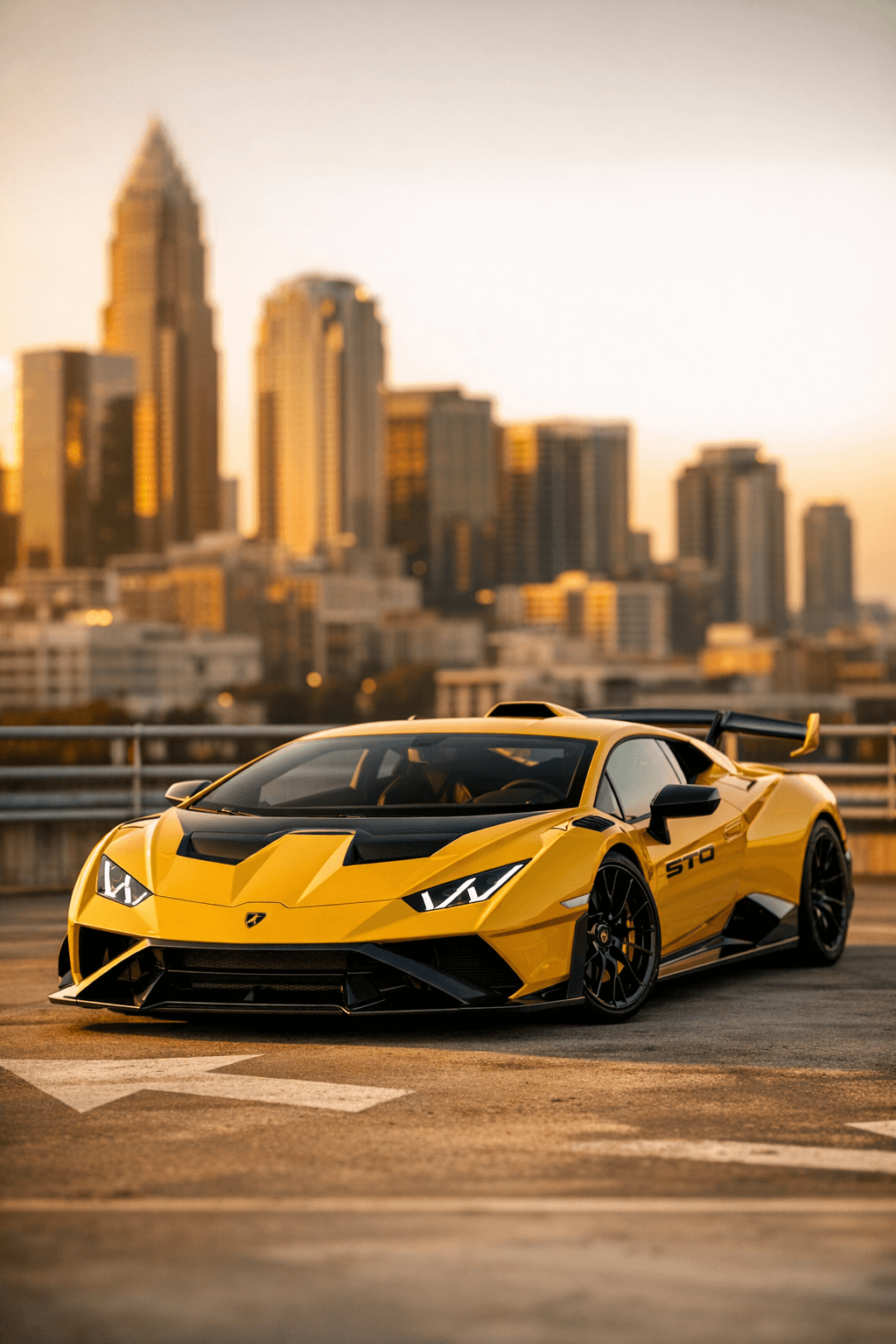 AI generated car photo: Lambo Rooftop